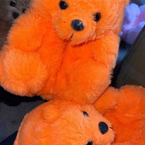 Orange bear slippers